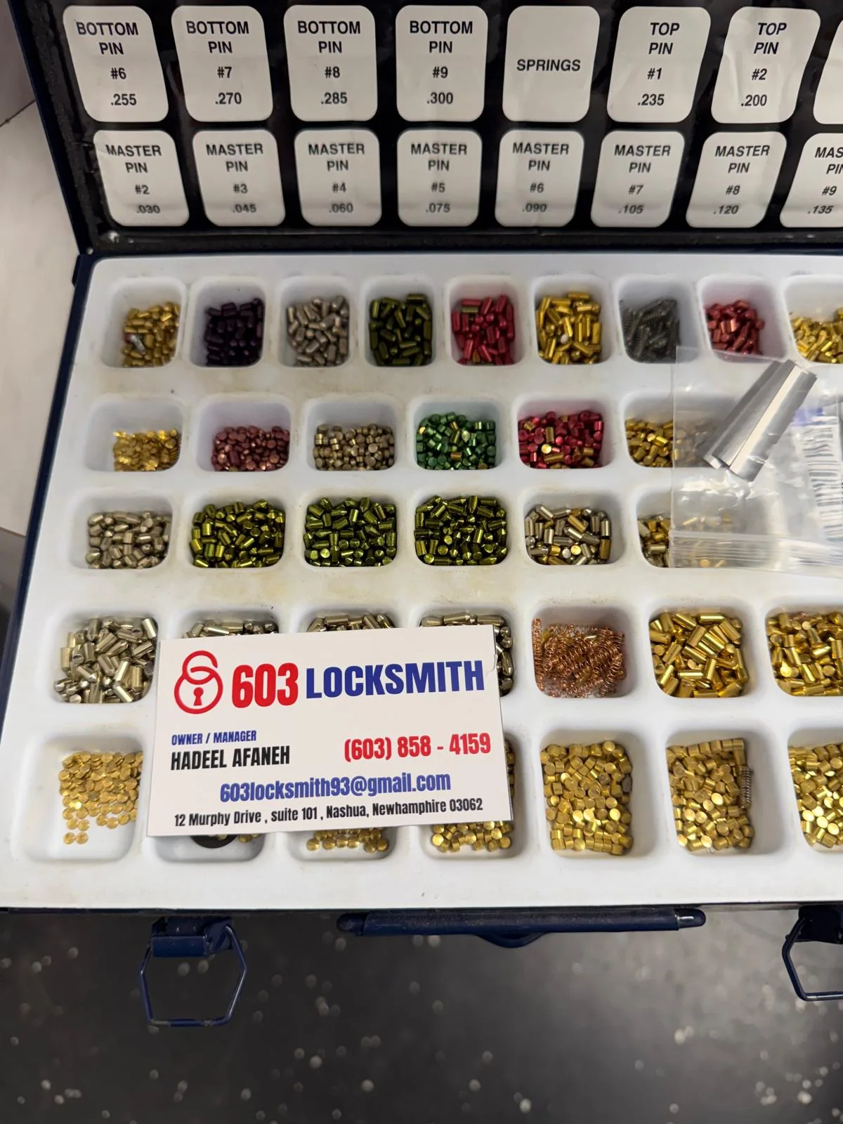 Lock pins and locksmith equipment